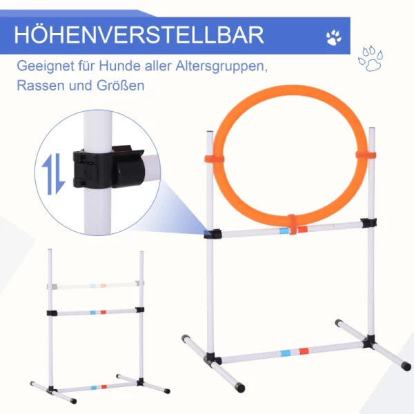  3 St. Dog Agility Set Training Voor Huisdieren Hondentrainingsset Inclusief Draagtas Gemakkelijk Mee Te Nemen Kunststof Wit+Geel 6