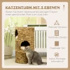  3 Tier 3 Entry Cat Cave Boho Design Inclusief Kussen 40cm X 40cm X 73cm Tan + Gebroken Wit 4