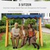  3-zits Hollywood-schommel Van Polyrotan Metaal Met Kussen Belastbaar Tot 360 Kg Nieuw (zwart) 6