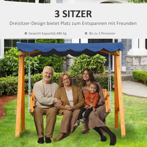  3-zits Hollywood-schommel Van Polyrotan Metaal Met Kussen Belastbaar Tot 360 Kg Nieuw (zwart) 6