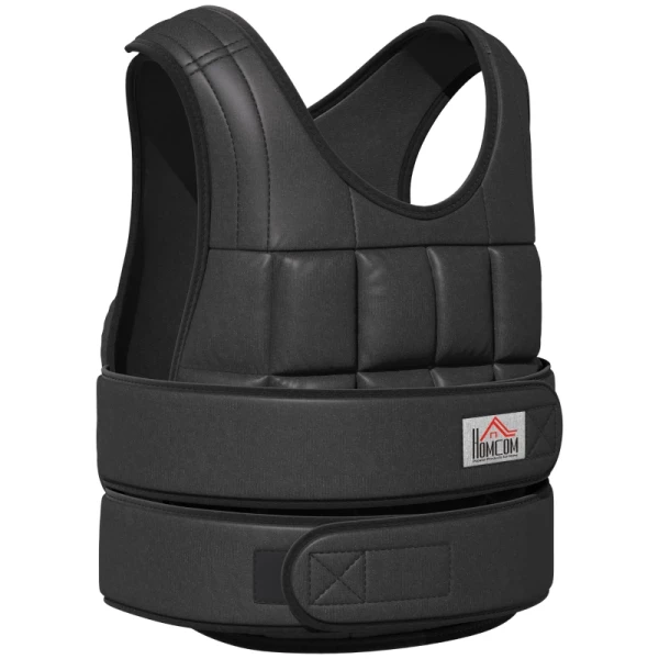 30 Kg Gewichtsvest Trainingsvest Met 35 Gewichtszakken Verstelbare Krachttraining Fitness Oxford Metaal Zwart 60 X 50 Cm 1