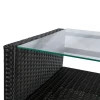  4-delige Tuinmeubelset 3 Zitbanken Bijzettafel Zitkussen Aluminium Frame Kunstrotan Zwart 7