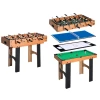 ® 4 In 1 Multi-speltafel, Tafelvoetbal, Tafelvoetbal, Biljart, Tafeltennis, Hockey 1