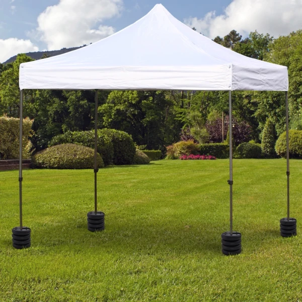  4 Stuks Paviljoen Basis Gewicht Partytent Paviljoen Gewicht Vulbaar Tot 5 Kg HDPE Kunststof Zwart Ø25 X 6 Cm 2