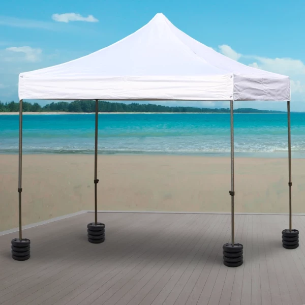  4 Stuks Paviljoen Basis Gewicht Partytent Paviljoen Gewicht Vulbaar Tot 5 Kg HDPE Kunststof Zwart Ø25 X 6 Cm 10