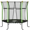  5.3FT Trampoline Voor Kinderen Tuintrampoline Met Veiligheidsnet Nethoes Rubberen Touw Gevoerde Fitnesstrampoline Minitrampoline Met Net Staalgroen 163.5H Cm Tot 60 Kg 11