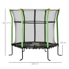  5.3FT Trampoline Voor Kinderen Tuintrampoline Met Veiligheidsnet Nethoes Rubberen Touw Gevoerde Fitnesstrampoline Minitrampoline Met Net Staalgroen 163.5H Cm Tot 60 Kg 3