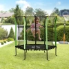  5.3FT Trampoline Voor Kinderen Tuintrampoline Met Veiligheidsnet Nethoes Rubberen Touw Gevoerde Fitnesstrampoline Minitrampoline Met Net Staalgroen 163.5H Cm Tot 60 Kg 10