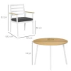  5-delige Bankstel 1 Tafel 4 Stoelen Weerbestendig 105cm X 105cm X 74cm Bruin + Wit + Grijs 3