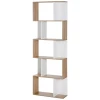  5-Tier Boekenkast 60cm X 24cm X 184.5cm Bruin + Wit 11