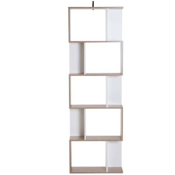  5-Tier Boekenkast 60cm X 24cm X 184.5cm Bruin + Wit 7