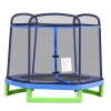  7FT Kindertrampoline Met Veiligheidsnet, Peutertrampoline Voor Binnen En Buiten, Fitnesstrampoline, Tuintrampoline Voor 3-12 Jaar, Kinderen Tot 80 Kg, Staal, Blauw En Groen, 215 X 200 X 190 Cm 1