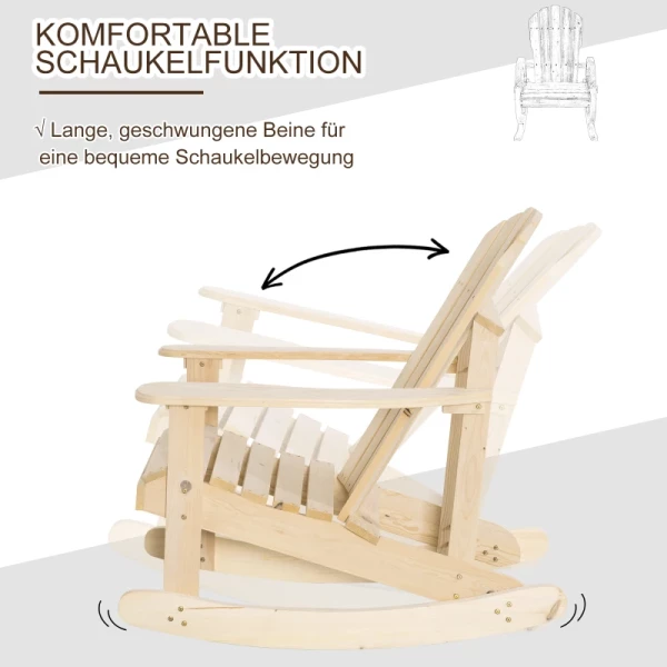  Adirondack Massief Grenen Schommelstoel Natuurlijke Kleur 74 X 97 X 92 Cm 4