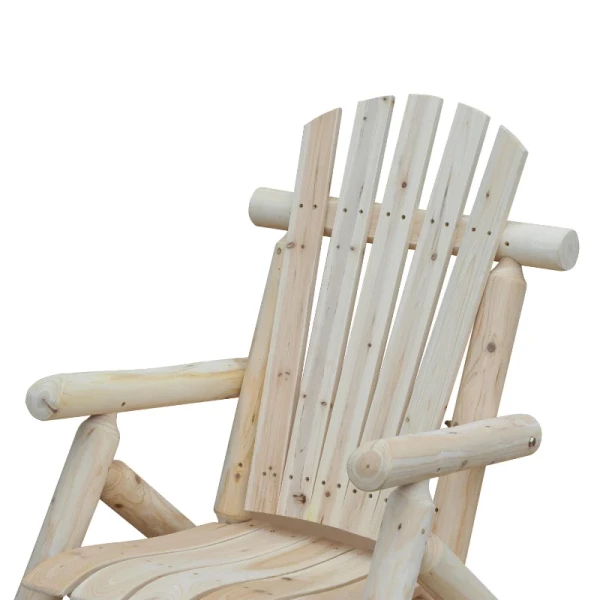  Adirondack Tuinstoel Tuinstoel Houten Stoel Hoge Rugleuning Met Armleuningen Dennenhout Naturel 83 X 68 X 101 Cm 4