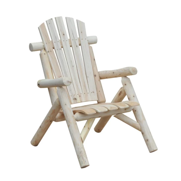 Adirondack Tuinstoel Tuinstoel Houten Stoel Hoge Rugleuning Met Armleuningen Dennenhout Naturel 83 X 68 X 101 Cm 1