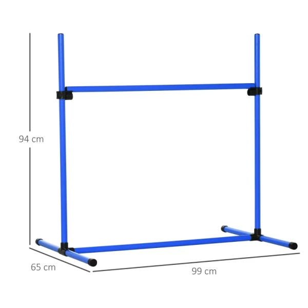  Agility Hurdle Set Slalompalen Hondentrainingsset 4 X Horden, Kunststof, Blauw, 99x65x94cm 3