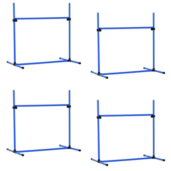 Agility Hurdle Set Slalompalen Hondentrainingsset 4 X Horden, Kunststof, Blauw, 99x65x94cm 1