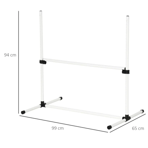  Agility Hurdle Set Slalompalen Hondentrainingsset 4 X Horden, Kunststof, Wit, 99x65x94cm 3