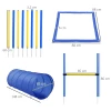  Agility Oefenset Slalomhorde Tunnel Hond Sport Trainingsveld PE+Polyester Blauw+Geel 3