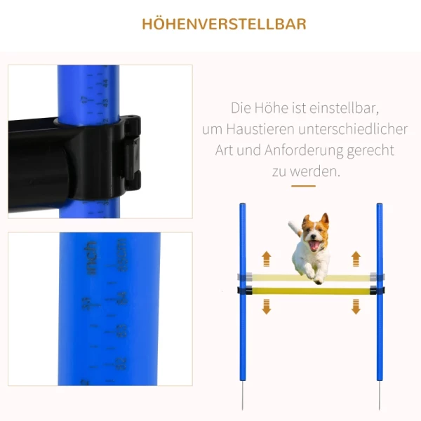  Agility-trainingsuitrusting Voor Honden Agility-set Voor Honden Agility-parcours Voor Honden, Inclusief Tunnelslalompalen, Hordenstangset Startveld Agility-uitrusting Voor Honden, Blauw+geel 6