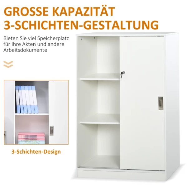  Archiefkast Met Afsluitbare Deur, Inclusief 2 Sleutels, 80 Cm X 40 Cm X 120 Cm, Wit 5