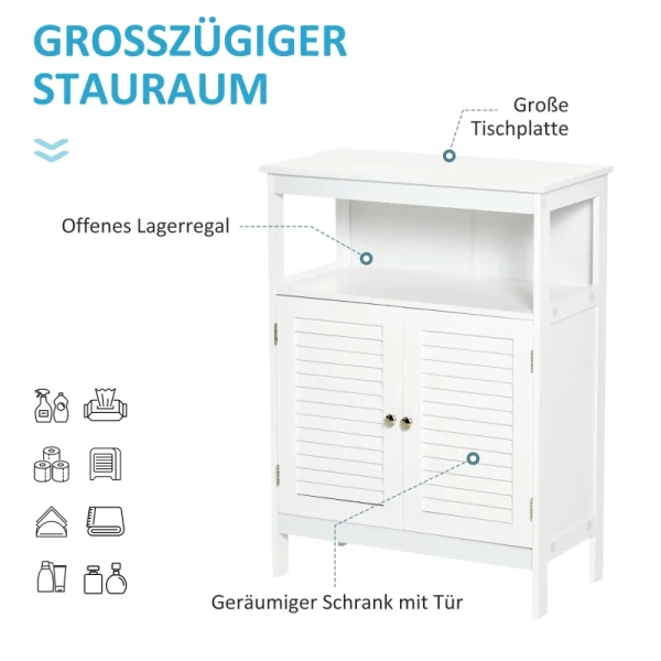  Badkamermeubel Badkamermeubel Badkamermeubel Nachtkastje Keukenkast Multifunctionele Kast Hout Wit MDF 60 X 30 X 81,6 Cm 4