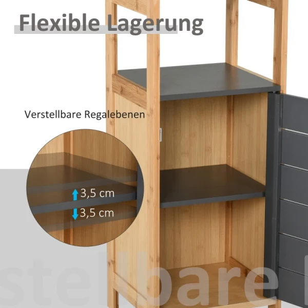 ® Badkamermeubel, Multifunctionele Kast, 3 Niveaus, Verstelbaar, Grijs 6