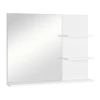  Badkamerspiegel Met 3 Planken Wandspiegel Spiegelplank Badkamer MDF Wit 60 X 10 X 48 Cm 1