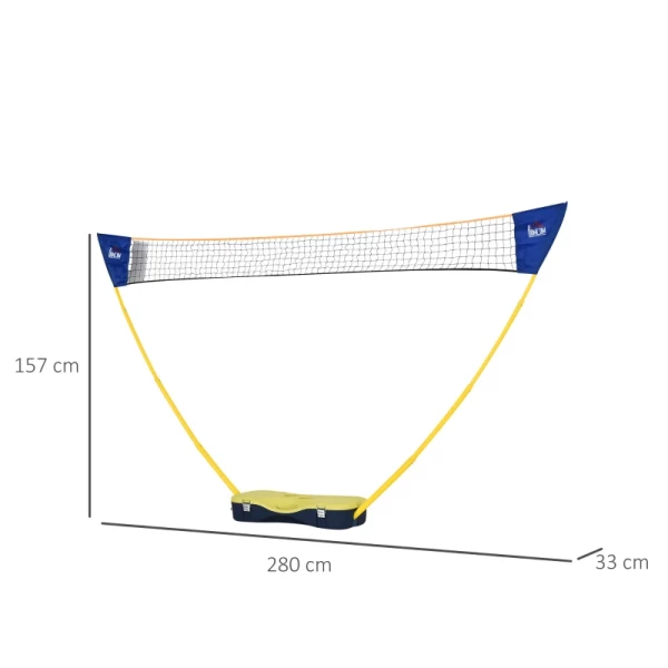  Badmintonnet Met Standaard Badmintonnetstandaard Draagbare Netstandaard Badmintonnet Met 4 Badmintonrackets Buitensport Geel+blauw 280x33x157cm 3