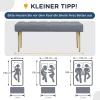  Bank In Getuft Design, Hoes Fluwelen Look, Stalen Poten, Lichtgrijs, 115 X 46 X 49 Cm 7