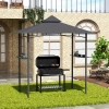  Barbecue Paviljoen Tuintent Barbecue Paviljoen Balkon Paviljoen Vlamvertragend Dubbel Dak Grijs 245 X 148 X 252 Cm 9