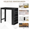  Bartafel Moderne Eettafel Bureau Met 3 Planken Zwart Spaanplaat 112 X 57 X106 Cm 5