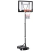  Basketbalstandaard, In Hoogte Verstelbaar, Basketbalsysteem Voor Kinderen, Basketbalring Voor Buiten Met Wielen, Staal, PVC, HDPE, Zwart, 83 X 75 X 206-260 Cm 11