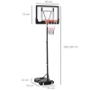  Basketbalstandaard, In Hoogte Verstelbaar, Basketbalsysteem Voor Kinderen, Basketbalring Voor Buiten Met Wielen, Staal, PVC, HDPE, Zwart, 83 X 75 X 206-260 Cm 3