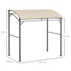  BBQ Paviljoen BBQ-luifel Regenhoes Gereedschapshaak Stalen Frame Grijs 215 X 150 X 172/220 Cm 3