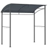  BBQ Paviljoen BBQ-luifel Regenhoes Gereedschapshaak Stalen Frame Grijs 215 X 150 X 174/220 Cm 1