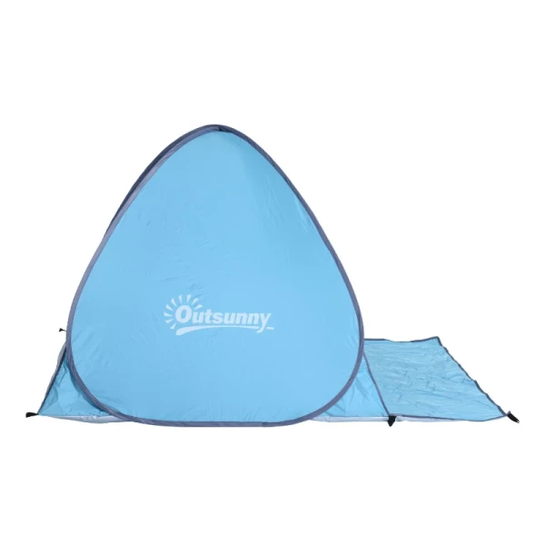  Beach Shelter Strandtent Werptent Pop-up Tent Kampeertent Automatisch Polyester Blauw 200 X 150 X 119 Cm 4