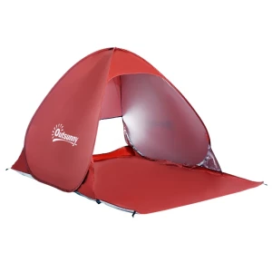  Beach Shelter Strandtent Werptent Pop-up Tent Kampeertent Automatisch Polyester Rood 200 X 150 X 119 Cm 1