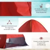  Beach Shelter Strandtent Werptent Pop-up Tent Kampeertent Automatisch Polyester Rood 200 X 150 X 119 Cm 6
