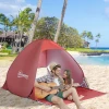  Beach Shelter Strandtent Werptent Pop-up Tent Kampeertent Automatisch Polyester Rood 200 X 150 X 119 Cm 10