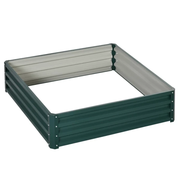 Bedplantenbak Met Stalen Kast Groen 120 X 120 X 30 Cm 1