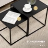  Bijzettafel, Salontafel, Nesttafel, Set Van 2, Modern Design, Stalen Frame, Zwart, 40 X 40 X 40cm 6