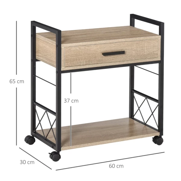  Bijzettafel Serveerwagen Met Lade Industriële Stijl 3