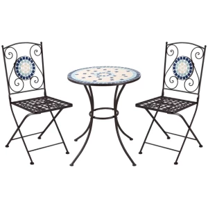  Bistroset In Nostalgisch Design, Tesserae, Weerbestendig, 61 Cm X 61 Cm X 71,5 Cm, Meerkleurig 1