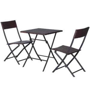  Bistroset Poly Rattan 3 Delig. Balkonmeubelset, Zitgroep, Eetgroep, Tuinmeubelset 1