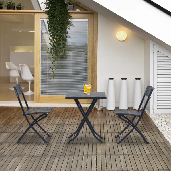  Bistroset Poly Rattan 3 Delig. Balkonmeubelset, Zitgroep, Eetgroep, Tuinmeubelset 10