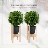  Bloemenstandaard Set Van 2 Houten Plantenstandaard Set Met Verschillende Hoogtes Bloemenkruk Bloempothouder Plantenkruk Voor Bloempot Naturel 4