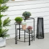  Bloementrap Plantenplank Plantenstandaard 4 Tier Vintage Design Balkon Tuin Zwart 2