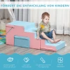  Bouwblokkenset, Set Van 2, Bouwblokken, Tafel- En Stoelenset, Glijbaan, Herconfigureerbaar Ontwerp, Bouwspeelgoed, Schuimblokken Voor 12-36 Maanden, Kinderen, Kunstleer, EPE, Roze+blauw, 147/86 X 49 X 47cm 4