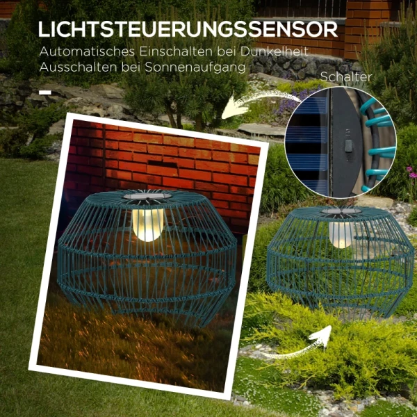  Buitenlamp, Solarlamp, Tuinlamp, 8 Uur Lichtduur, Automatische LED-tuinlamp, Groen, 45 X 45 X 31 Cm 6